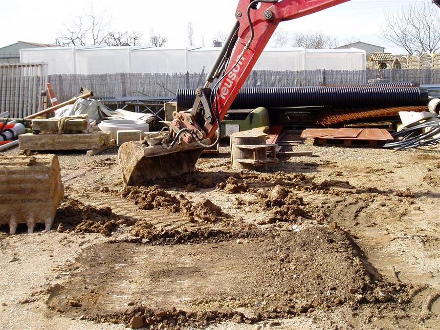 Engin de chantier en intervention